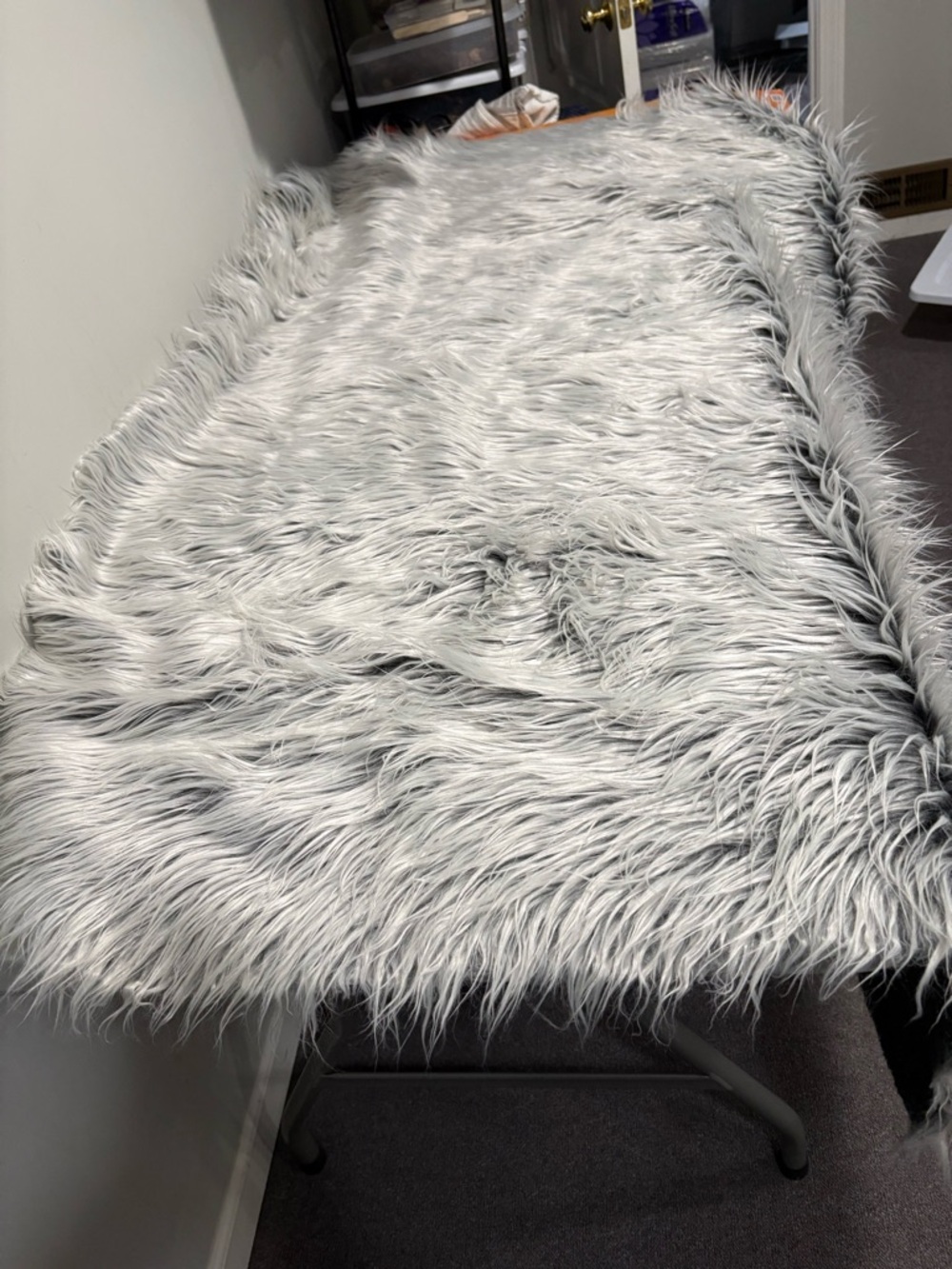 Plush Faux Fur  crafting  - Soft Silver Gray